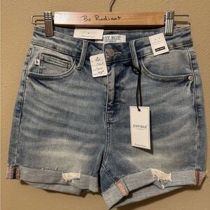 Judy Blue Light Blue Distressed Jean Shorts